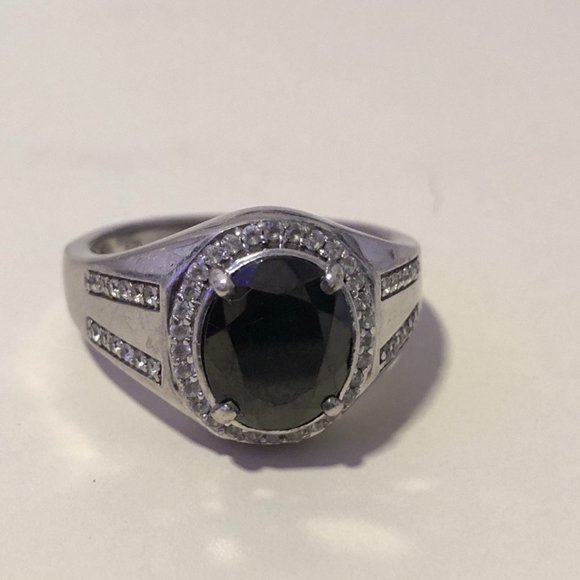 Other - Unizex  silver ring with shangite and CZ, size 12